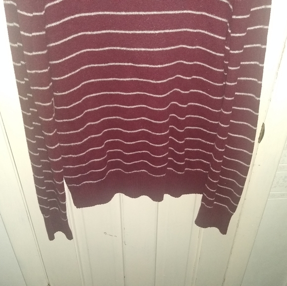 Aeropostale Knit Maroon Striped Sweater - Large - Picture 6 of 7